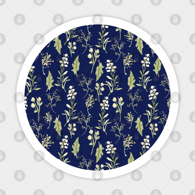 Navy Christmas Loose Floral Watercolor Sticker by Harpleydesign